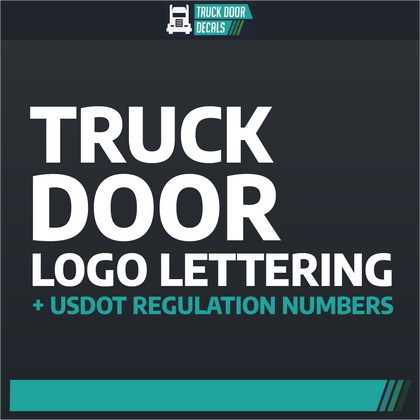Truck Door Logo Lettering + USDOT Regulation Numbers Sticker Decal (US DOT, MC, GVW, CA, KYU)