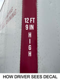 Reversed Vertical Semi Truck Height Trailer Box Number Decal Sticker (Set of 2)