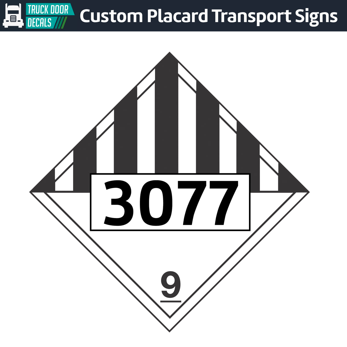 Hazard Class 9 Miscellaneous UN 3077 Placard Sign Truck Door Decals hazard-class-9-miscellaneous-un-3077-placard-sign-truck-door-decals