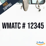 wmatc number decal