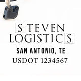 Company Name Truck Decal with Regulation Lines
