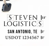 Company Truck Decal with 2 Regulation Numbers