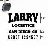 Company Truck Decal with 2 Regulation Numbers