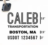 Company Truck Decal with 2 Regulation Numbers