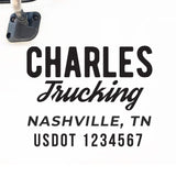 Company Name Truck Decal with Regulation Lines