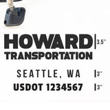 Company Truck Decal with 2 Regulation Numbers