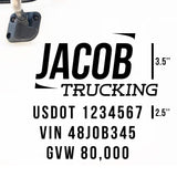 Company Truck Decal with 3 Regulation Numbers