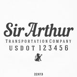 Company Name Decal with USDOT