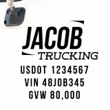 Company Name Truck Decal with Regulation Lines