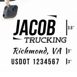 Company Truck Decal with 2 Regulation Numbers