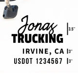 Company Truck Decal with 2 Regulation Numbers