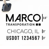 Company Truck Decal with 2 Regulation Numbers