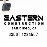 Company Name Decal with USDOT & Location