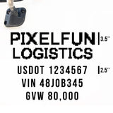 Company Truck Decal with 3 Regulation Numbers