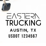 Company Name Truck Decal with Regulation Lines