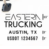 Company Truck Decal with 2 Regulation Numbers