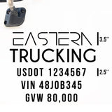 Company Truck Decal with 3 Regulation Numbers