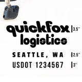 Company Truck Decal with 2 Regulation Numbers