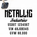 Company Name Truck Decal with Regulation Lines