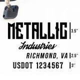 Company Truck Decal with 2 Regulation Numbers