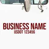 Company Name Decal with USDOT