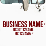 Company Name Truck Decal + 2 Regulation Lines (USDOT)