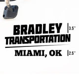 Company Truck Decal with USDOT or 1 Regulation Number
