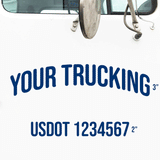 Curved Company Name Line Truck Decal + 1 Regulation Line