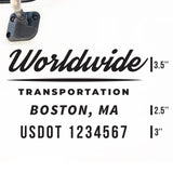 Company Truck Decal with 2 Regulation Numbers