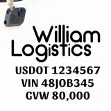 Company Name Decal for Business