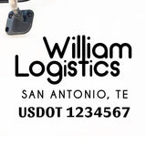 Company Name Truck Decal with Regulation Lines