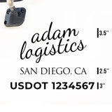 Company Truck Decal with 2 Regulation Numbers