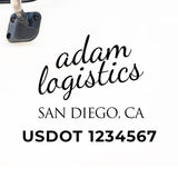 Company Name Truck Decal with Regulation Lines