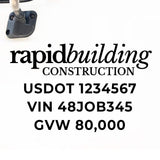 Company Name Truck Decal with Regulation Lines