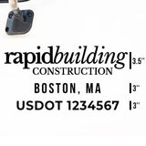 Company Truck Decal with 2 Regulation Numbers