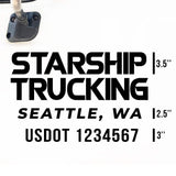 Company Truck Decal with 2 Regulation Numbers