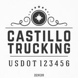 Vintage Company Name Decal with USDOT Number