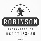 Company Name Decal with USDOT