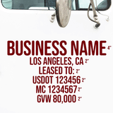 Company Name Truck Decal + 5 Regulation Lines (USDOT)