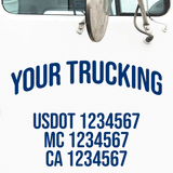 Arched Company Name, USDOT, MC, CA Regulation Numbers