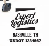 Company Name Truck Decal with Regulation Lines