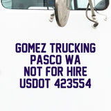 Four Line Truck Decal (Good for USDOT, MC, GVW, CA, KYU)