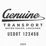 Old School Truck Decal with USDOT Number