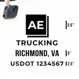 Company Truck Decal with 2 Regulation Numbers