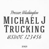 Company Name Decal with USDOT