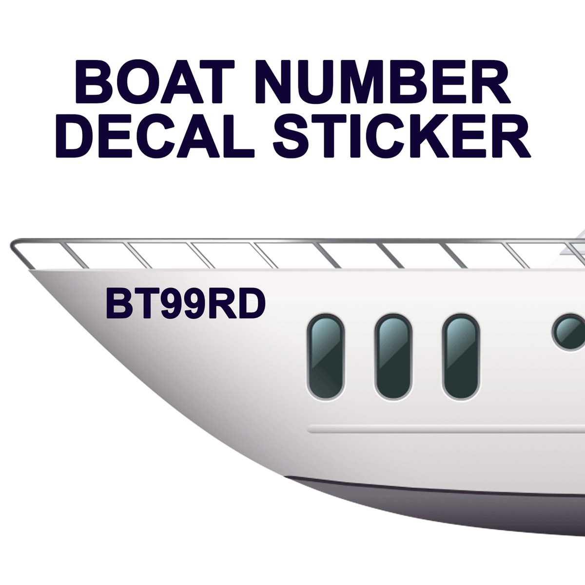 Boat Registration Number Sticker