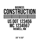 Company-Truck-Door-Construction-Roofing-DECAL-business-USDOT