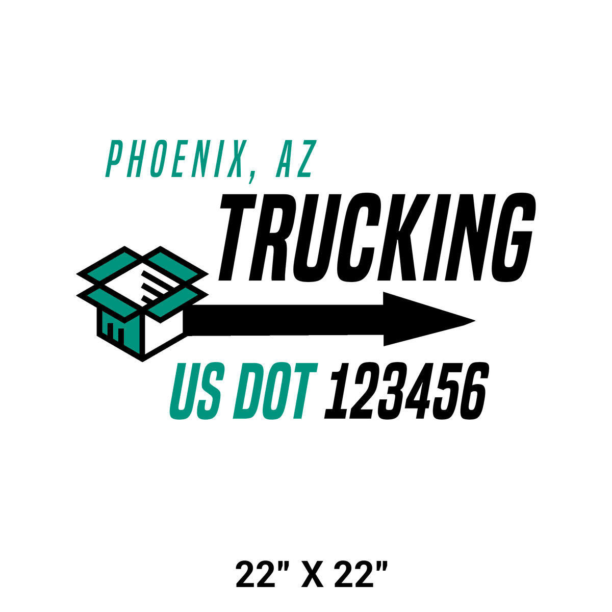 Company Trucking Truck Decal with Regulation Numbers, USDOT Truck