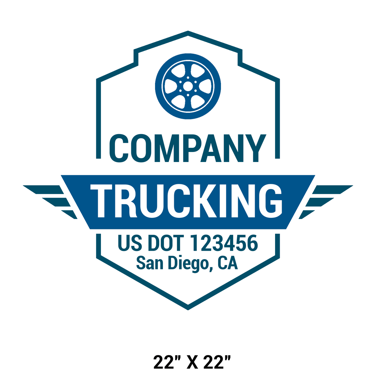 Company Trucking Truck Decal with Regulation Numbers, USDOT Truck