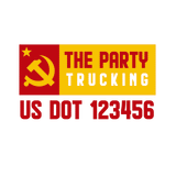 Company-Truck-socialist-red-DECAL-USDOT-design-hammer-sickle